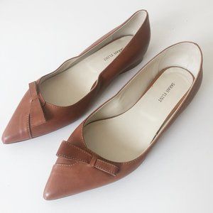Sarah Flint - Natalie – pointed toe flat – Saddle Vachetta -Handmade in Italy